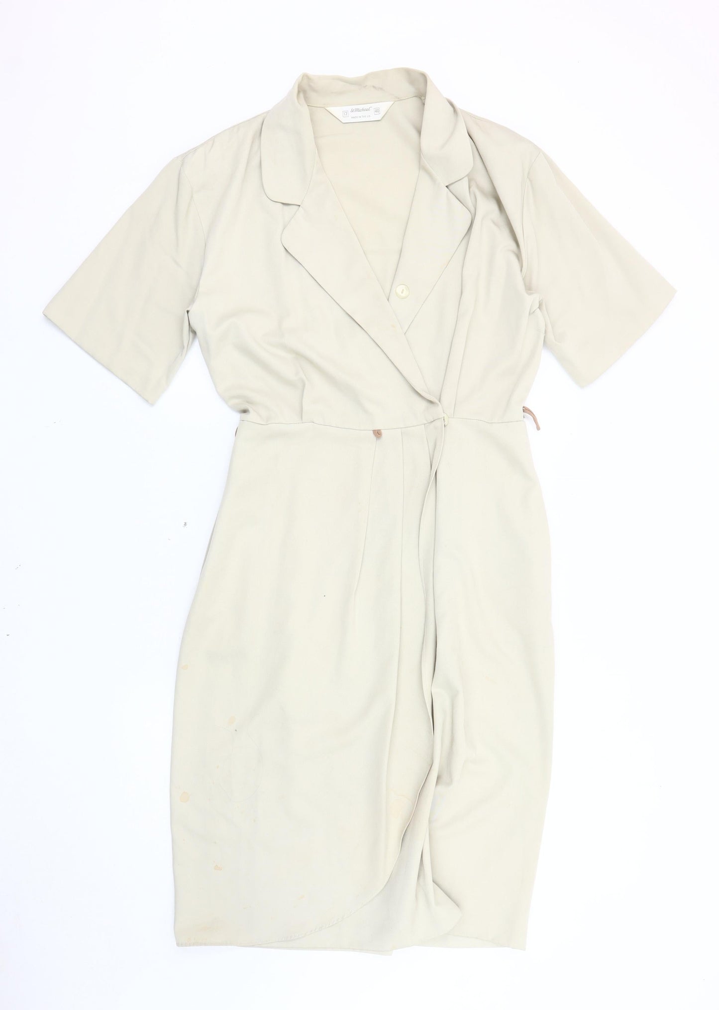St Michael Women's Beige Shirt Dress, Size 12