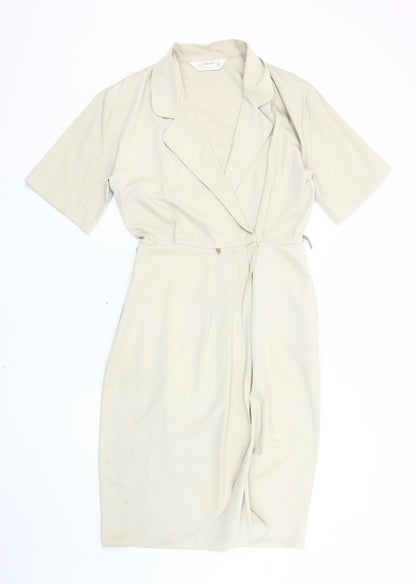 St Michael Women's Beige Shirt Dress, Size 12