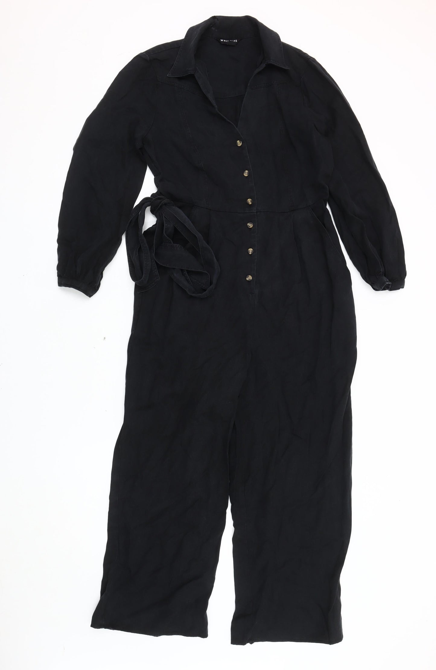 Whistles Women's Black Size 4 Lyocell Jumpsuit