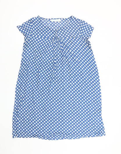 JoJo Maman Bébé Women's Blue Polka Dot Shift Dress S