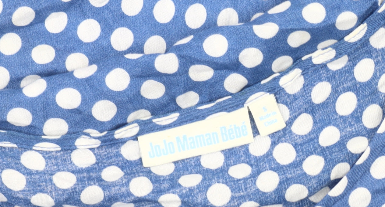 JoJo Maman Bébé Women's Blue Polka Dot Shift Dress S