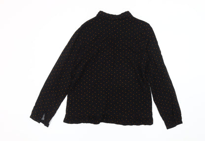 b.young Women's Black Polka Dot Button-Up Shirt