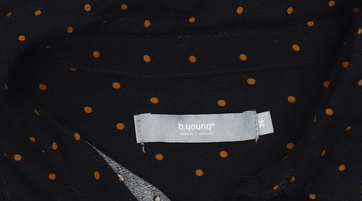 b.young Women's Black Polka Dot Button-Up Shirt