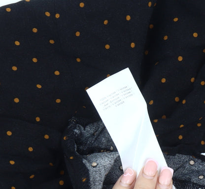 b.young Women's Black Polka Dot Button-Up Shirt