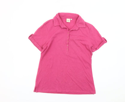 Cotton Traders Women's Pink Polo Shirt - Size 10, Casual