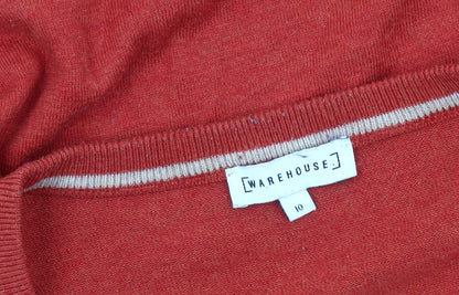 Womens UK Size 10 Warehouse Red Pullover Jumper