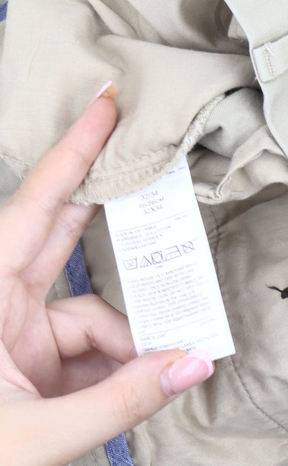 GAP Men's Beige Chino Trousers, Size 32, Regular Fit