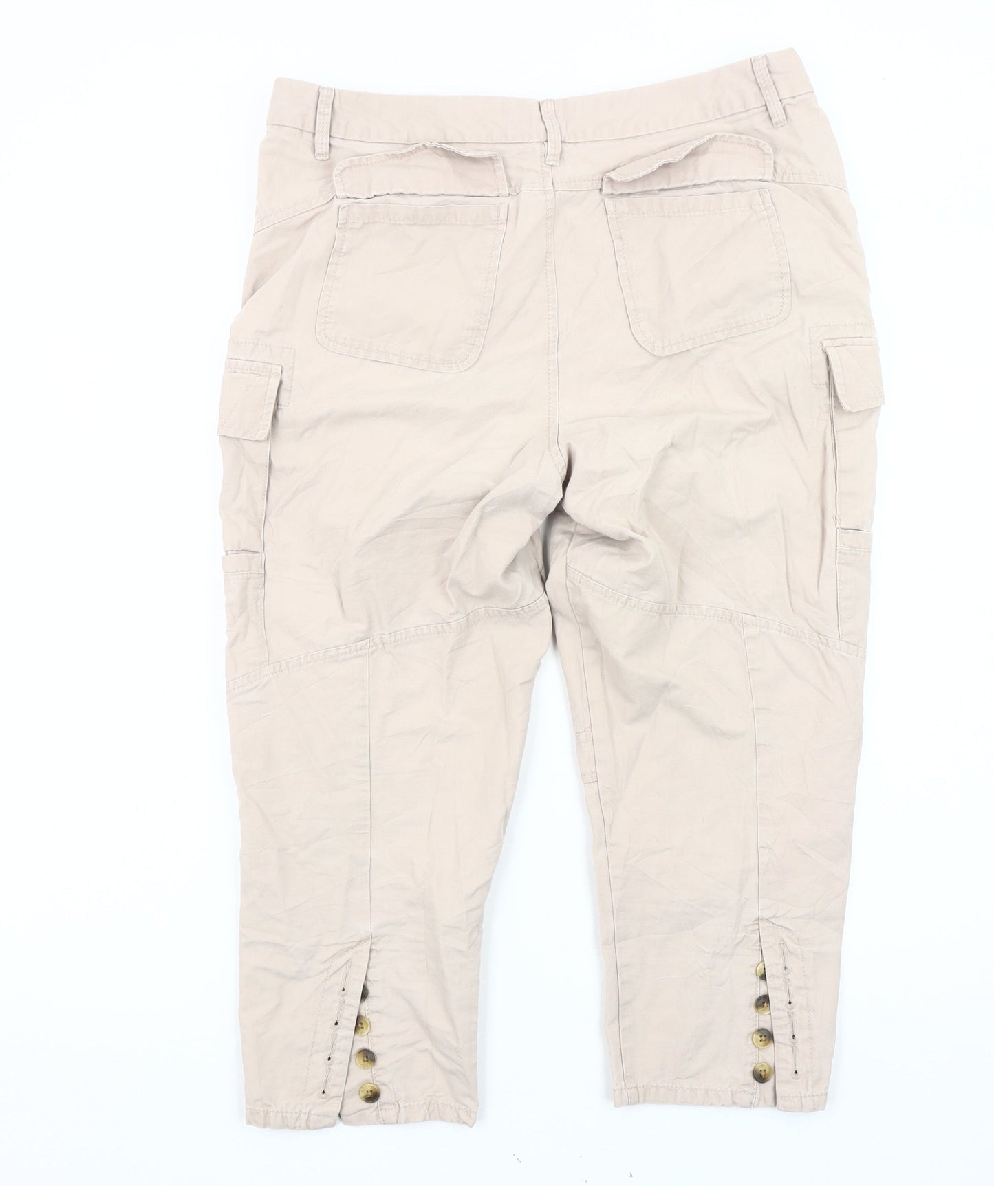 Womens UK Size 12 Gap Regular Fit Cargo Beige Trousers