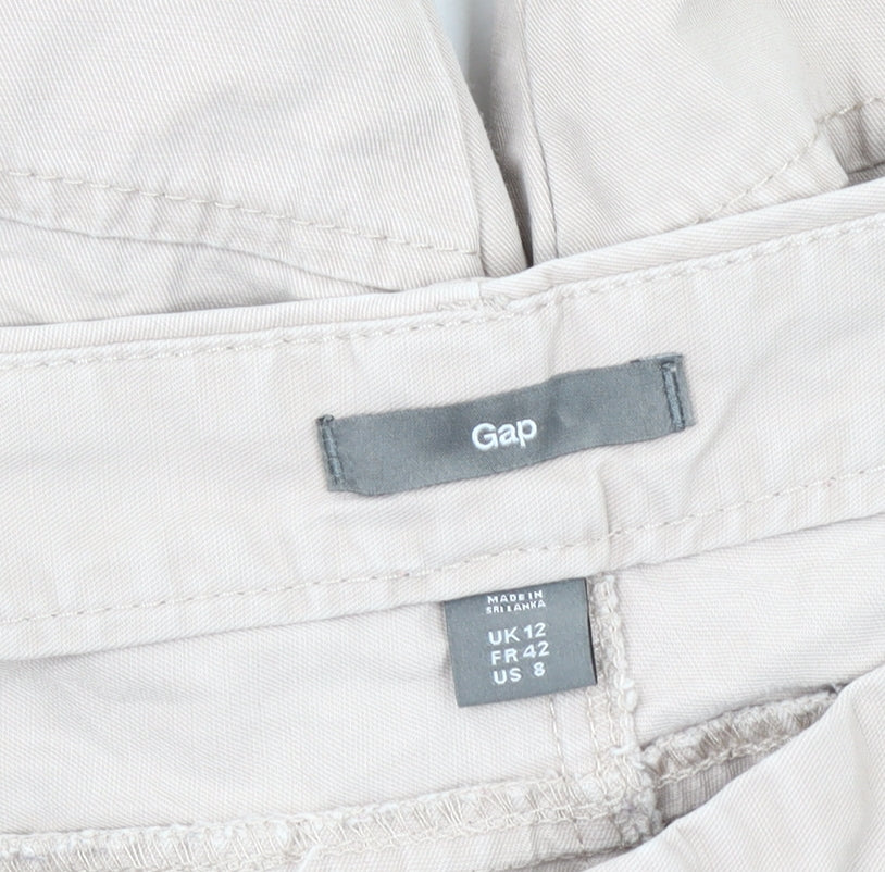 Womens UK Size 12 Gap Regular Fit Cargo Beige Trousers