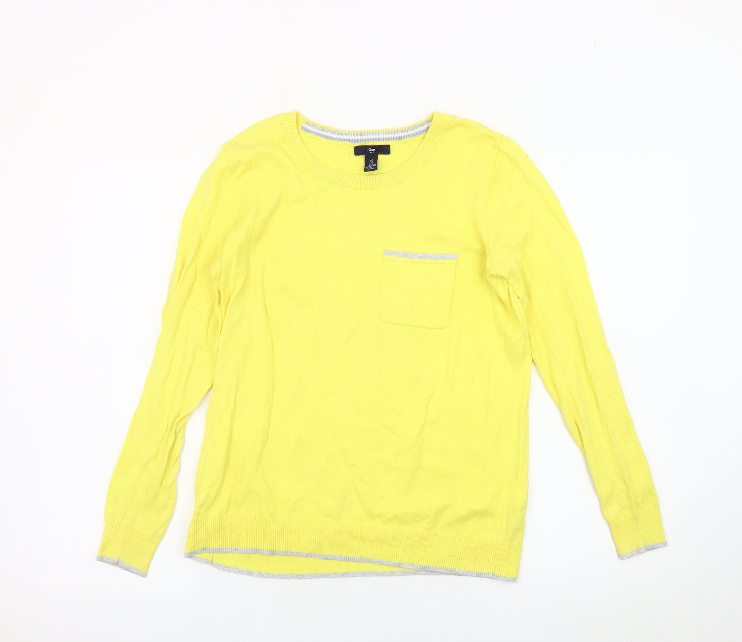 Gap Unisex Adults Yellow Cotton Pullover Jumper S