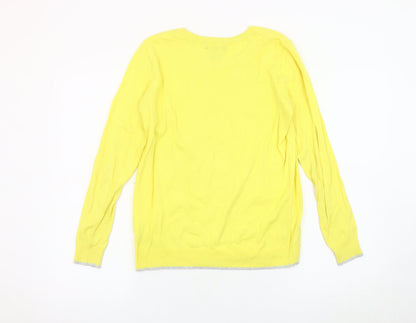 Gap Unisex Adults Yellow Cotton Pullover Jumper S