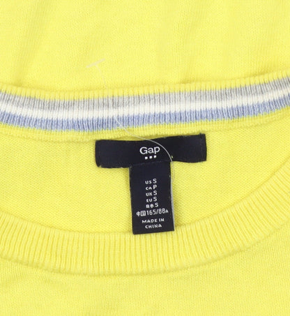 Gap Unisex Adults Yellow Cotton Pullover Jumper S
