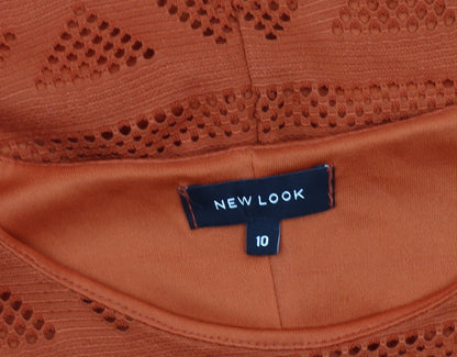 New Look Women's Orange Geometric Dress Size 10