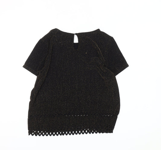 New Look Women's Black Short Sleeve Top