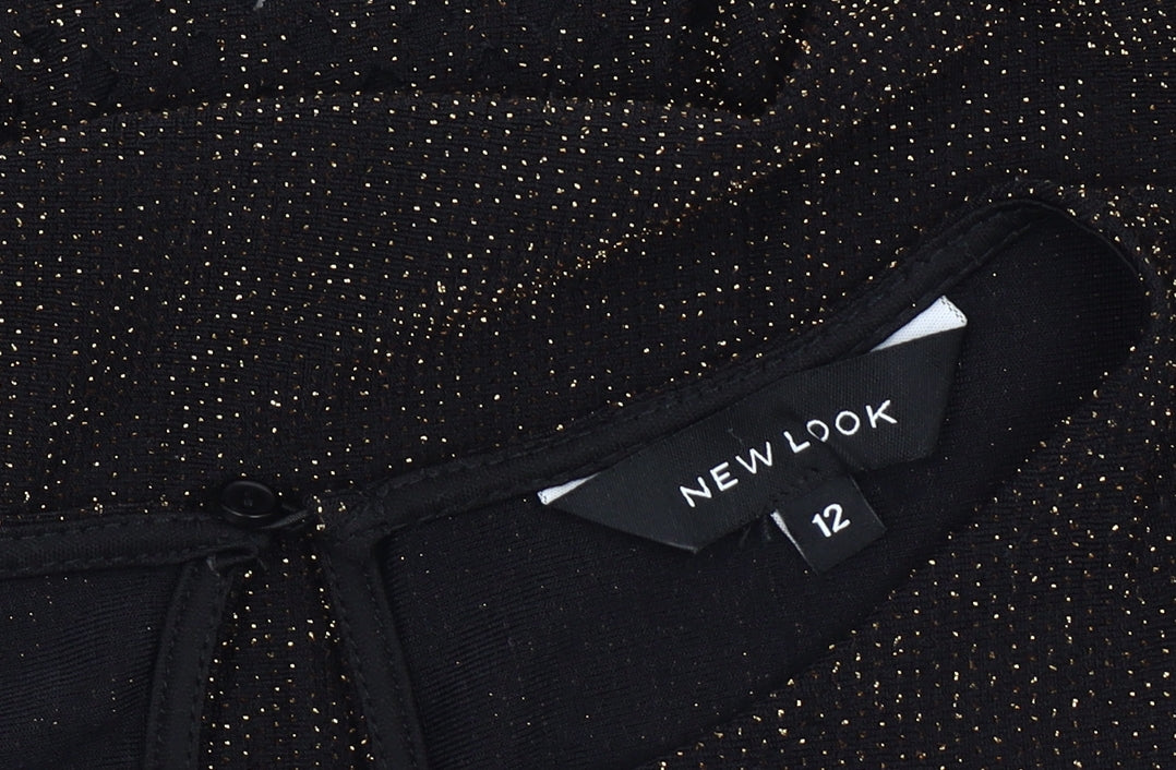 Womens UK Size 12 New Look Black Basic Blouse