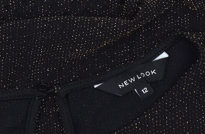 Womens UK Size 12 New Look Black Basic Blouse