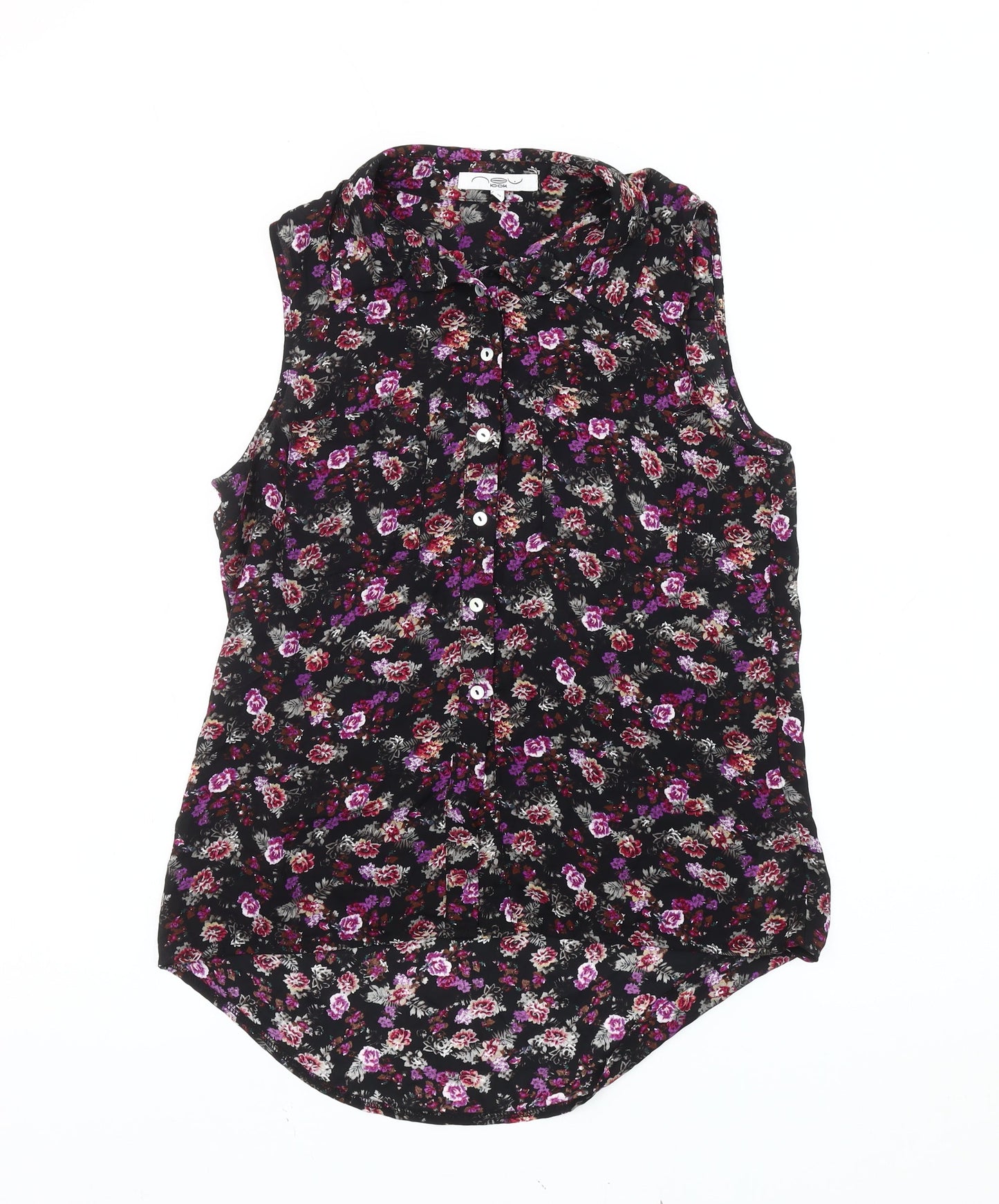 New Look Women's Floral Blouse Black Size 10