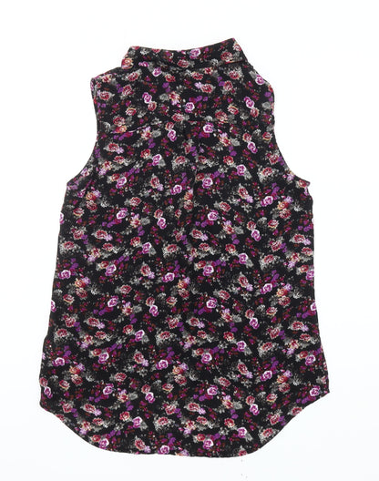 New Look Women's Floral Blouse Black Size 10