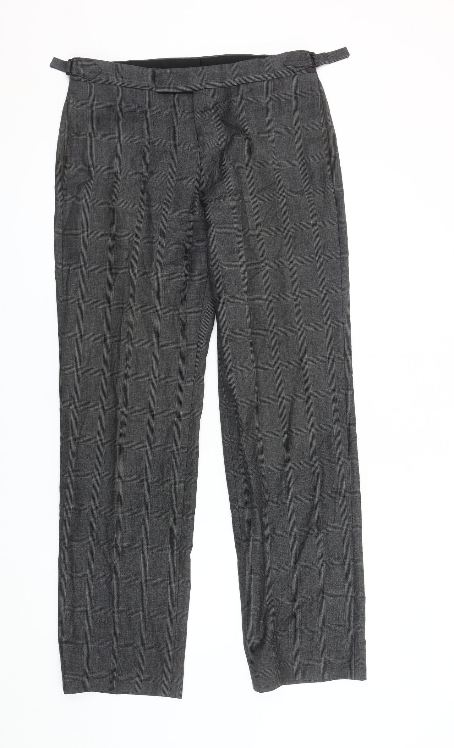 Hayward Men's Grey Check Trousers, Size 32
