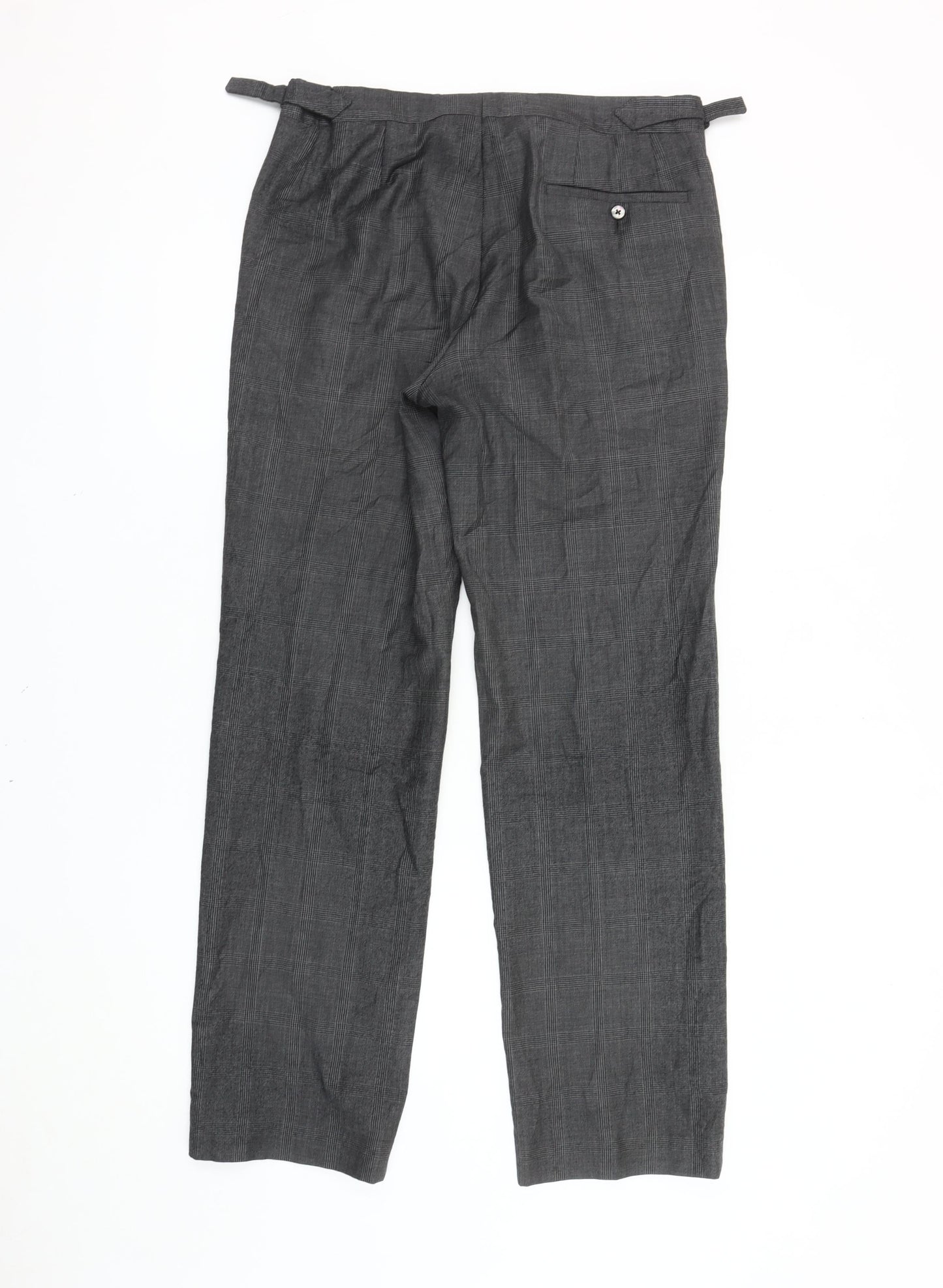 Hayward Men's Grey Check Trousers, Size 32
