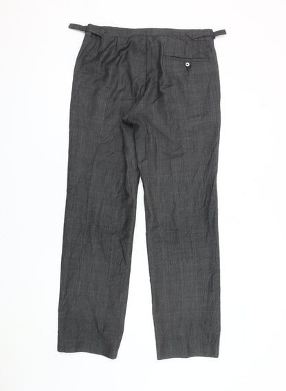 Hayward Men's Grey Check Trousers, Size 32