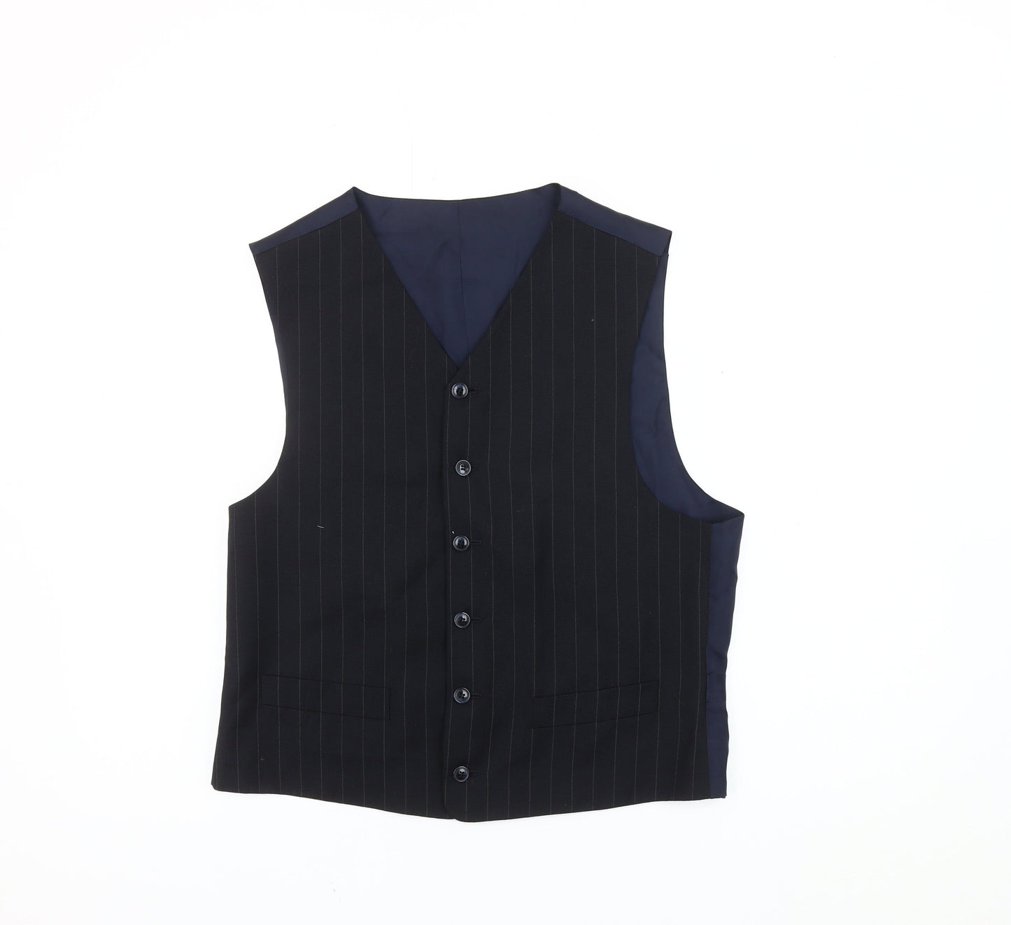 Fine Tailoring Men's Black S Waistcoat