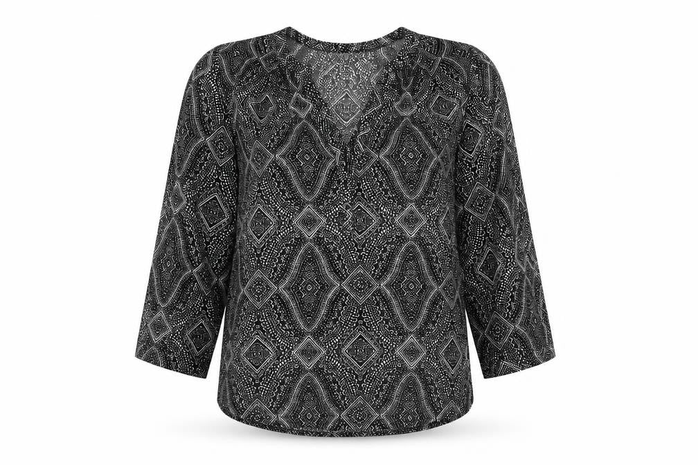 Womens UK Size 10 H&M Black Tunic Blouse