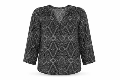 Womens UK Size 10 H&M Black Tunic Blouse