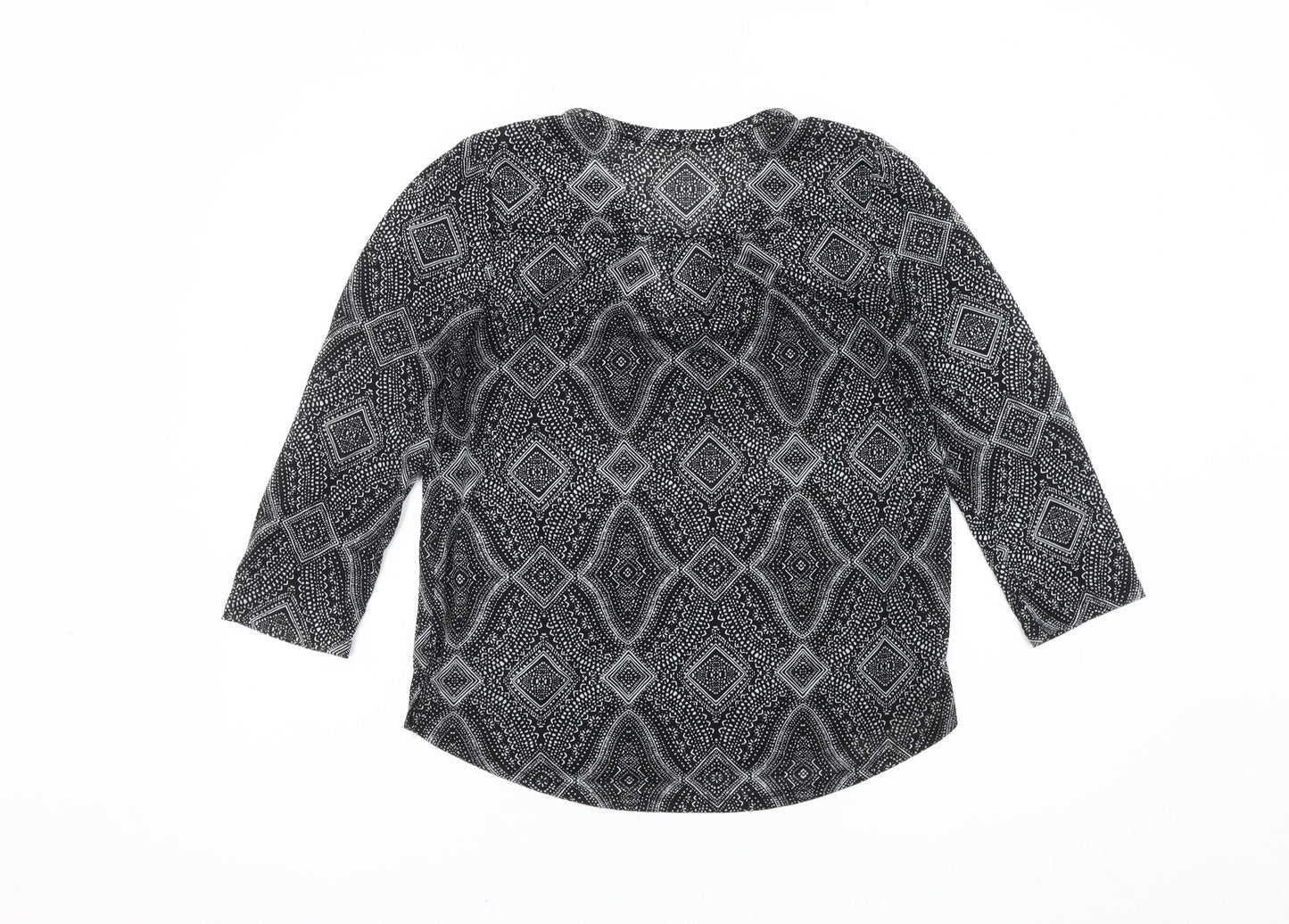 Womens UK Size 10 H&M Black Tunic Blouse