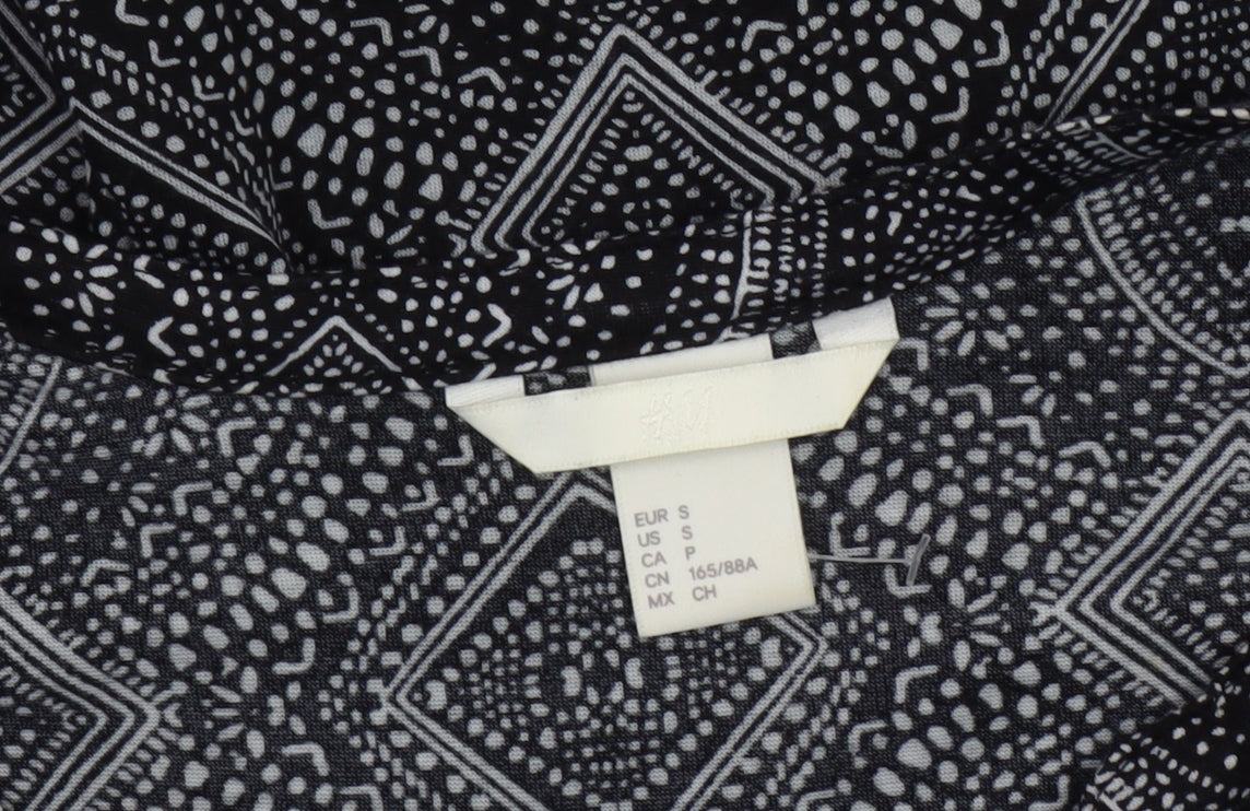 Womens UK Size 10 H&M Black Tunic Blouse