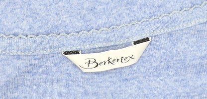 Berketex Women Blue Cotton V-Neck 3/4 Sleeve Top