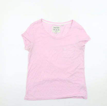 Jack Wills Women's Pink Basic T-Shirt Size 10