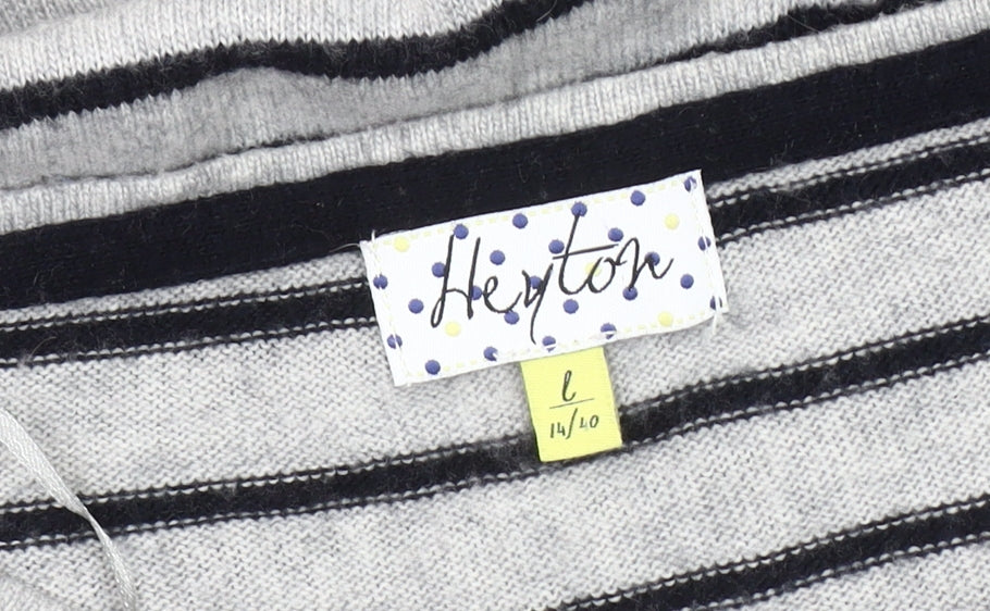 Heyton Women's Grey Striped Nautical Jumper, L Size 14
