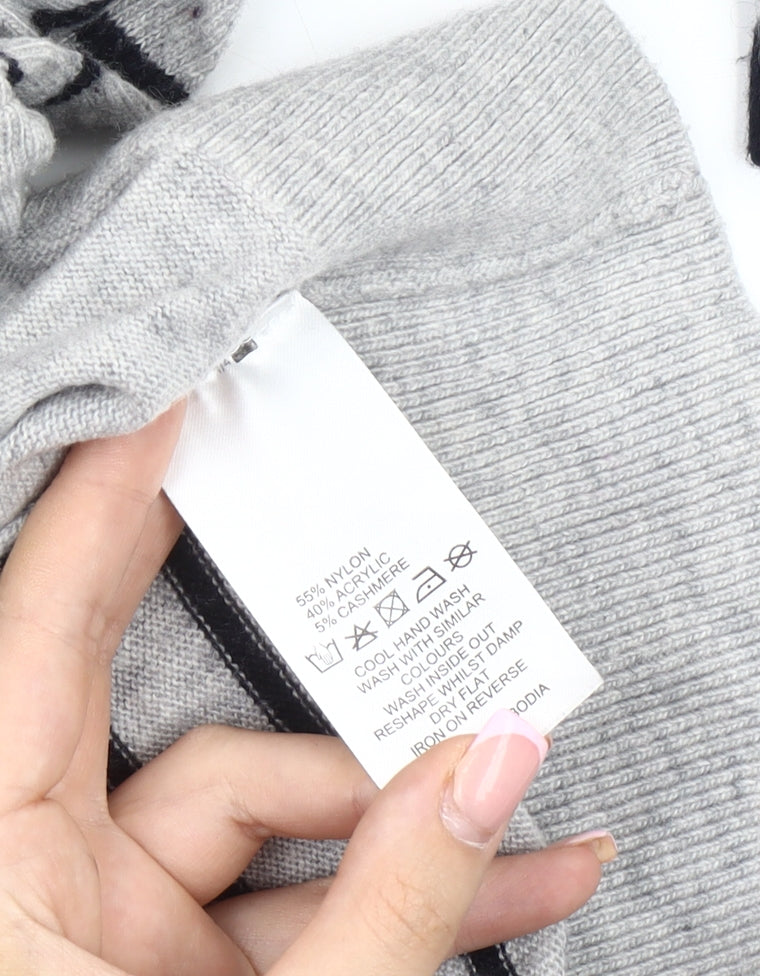 Heyton Women's Grey Striped Nautical Jumper, L Size 14