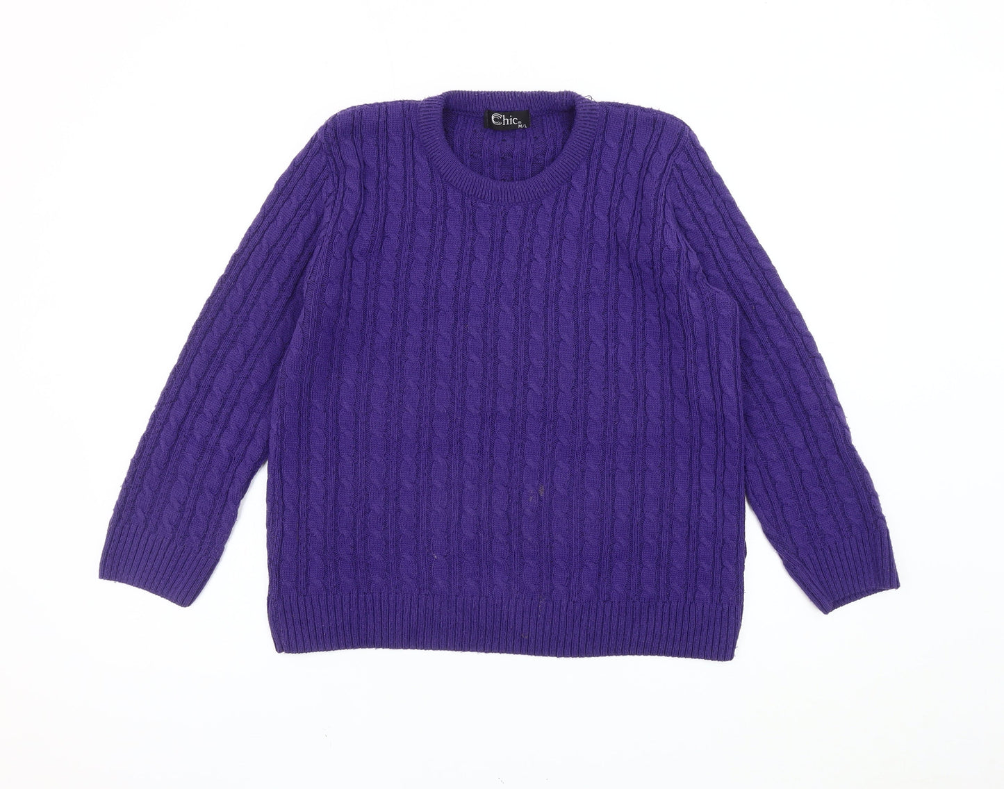 Womens UK Size M CHIC Purple Pullover Jumper