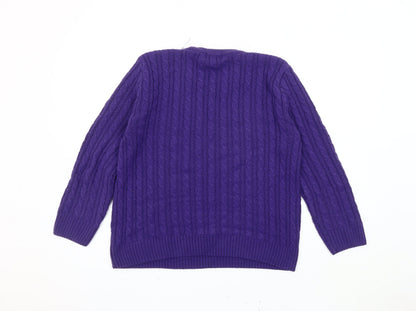 Womens UK Size M CHIC Purple Pullover Jumper