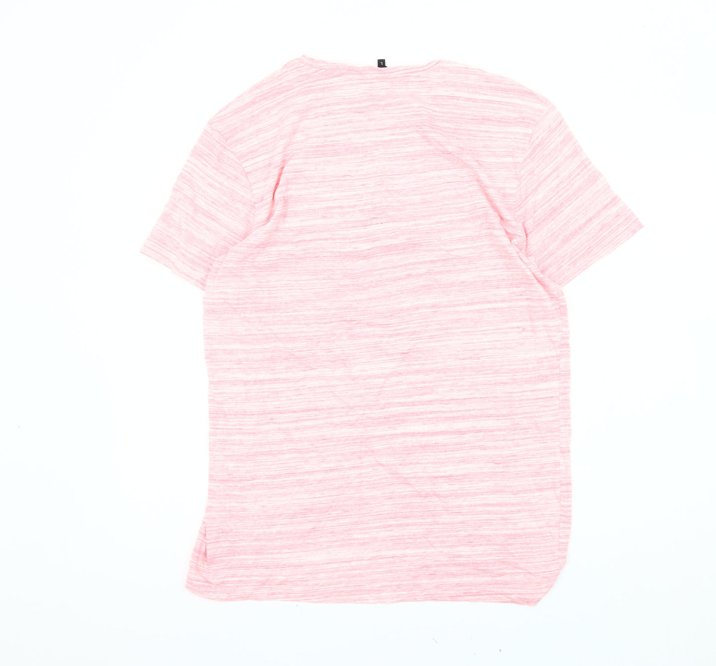Peacocks Men's Pink Striped Slim Fit T-Shirt L