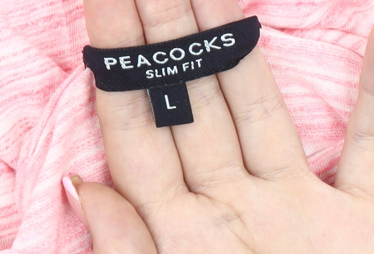 Peacocks Men's Pink Striped Slim Fit T-Shirt L