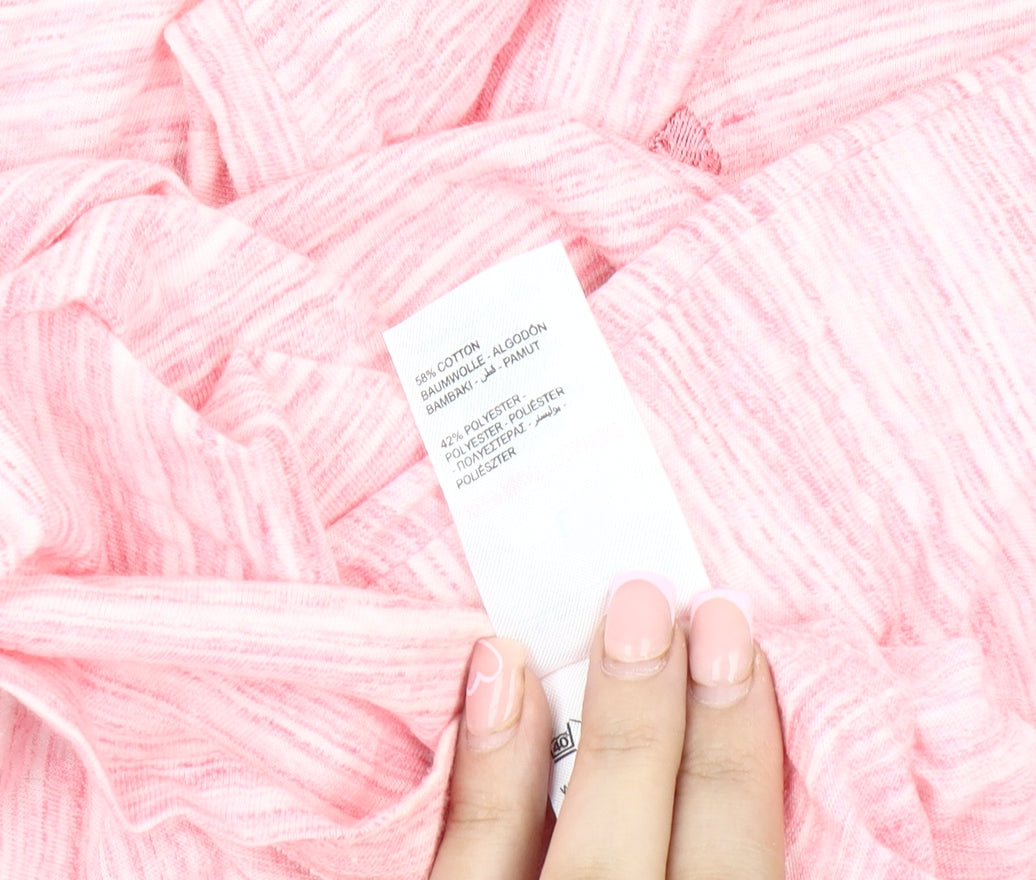 Peacocks Men's Pink Striped Slim Fit T-Shirt L