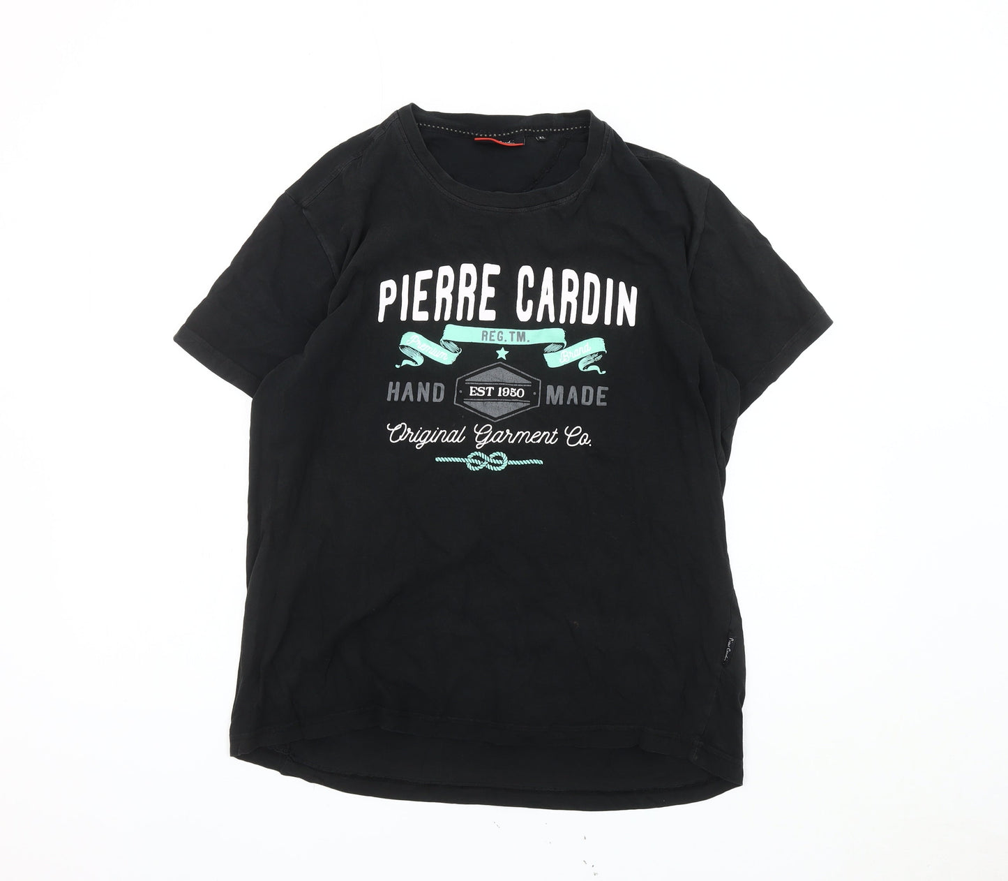 Pierre Cardin Mens Black Graphic T-Shirt, XL