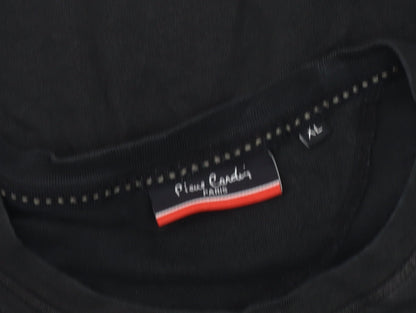 Pierre Cardin Mens Black Graphic T-Shirt, XL