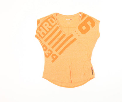 Womens UK Size S Reebok Orange Jersey T-Shirt