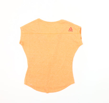 Womens UK Size S Reebok Orange Jersey T-Shirt