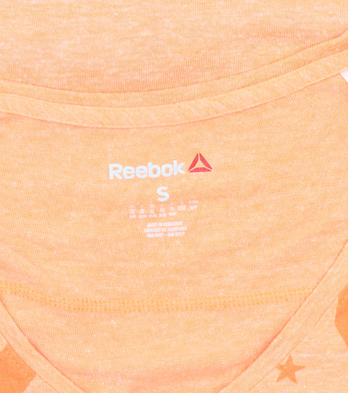 Womens UK Size S Reebok Orange Jersey T-Shirt