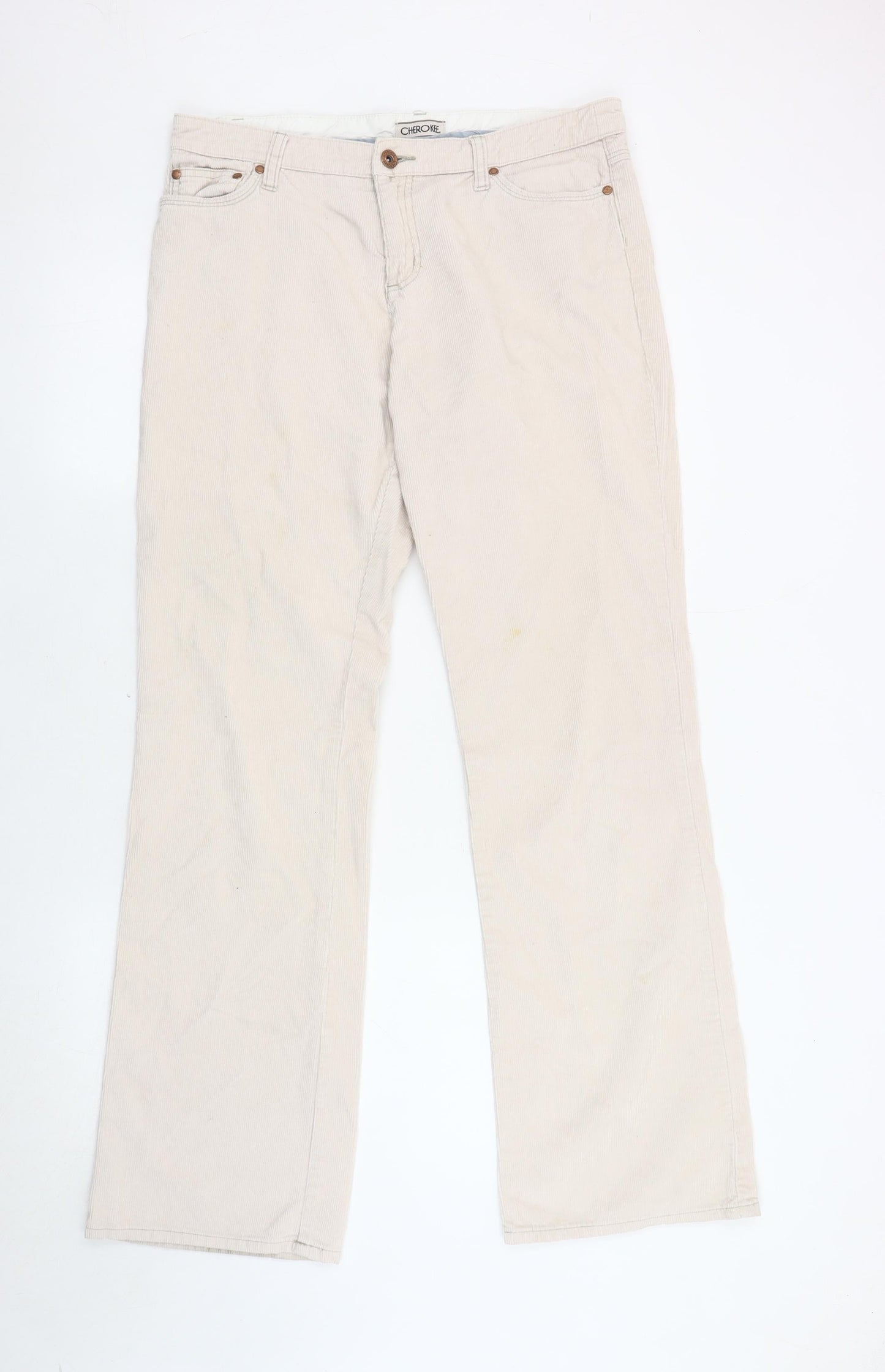 Cherokee Women's Beige Corduroy Trousers Size 12