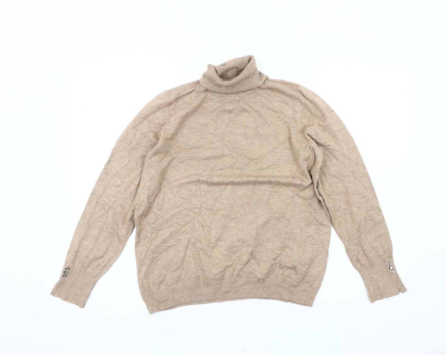 Womens UK Size 14 M&Co Beige Pullover Jumper