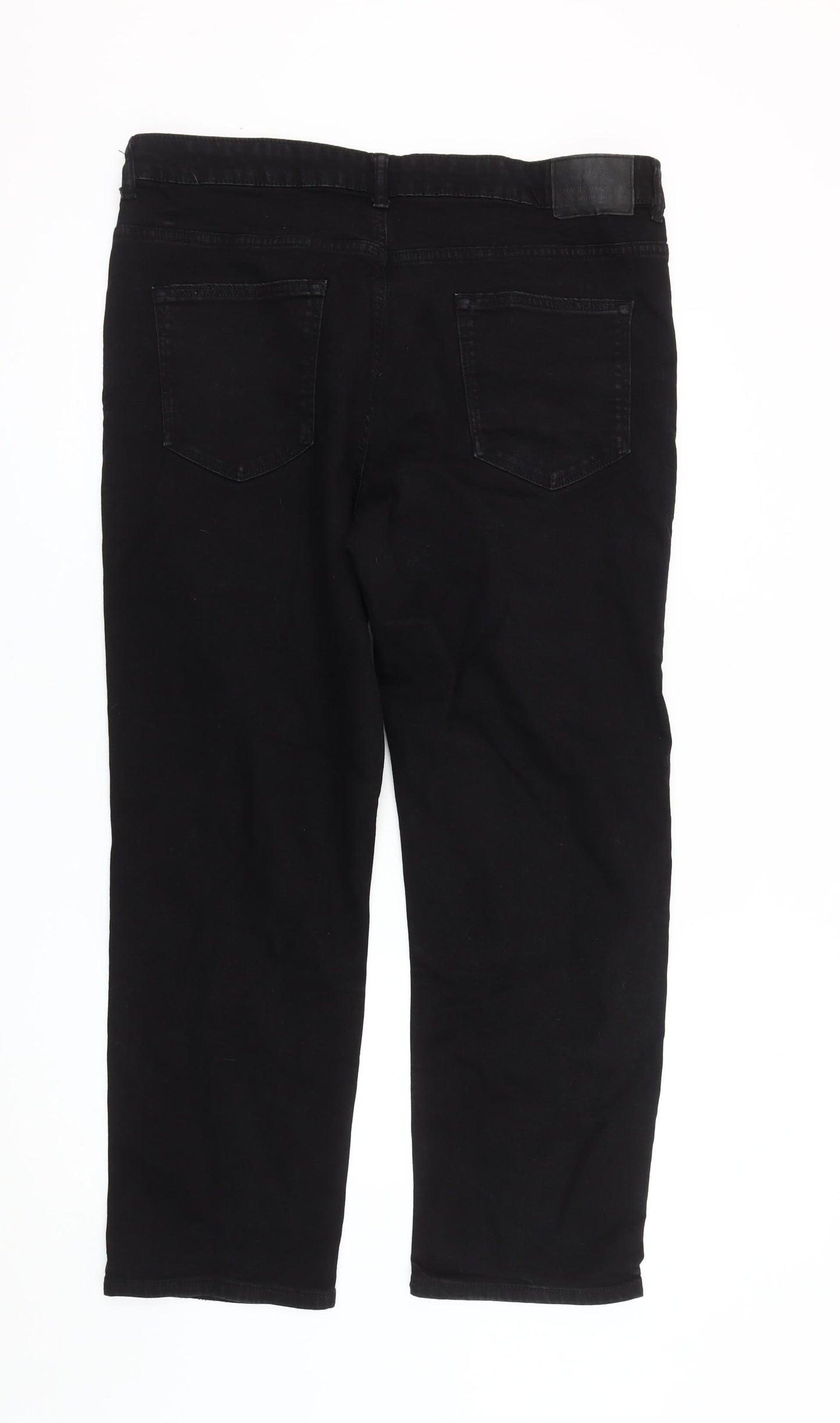 Mens UK Size 38S TU Regular Fit Straight Black Trousers