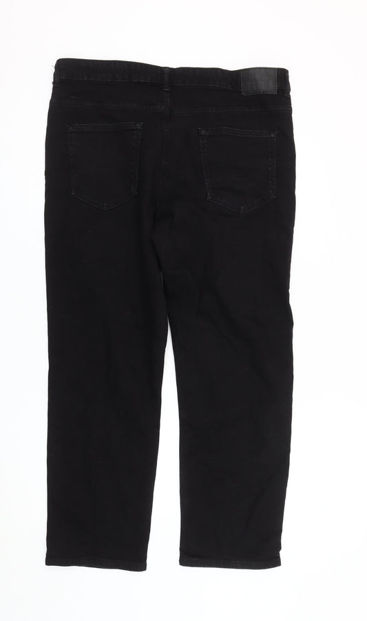 Tu Men's Black Straight Denim Trousers 38S