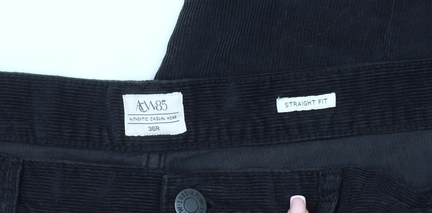 ACW85 Men's Black Corduroy Trousers 36R