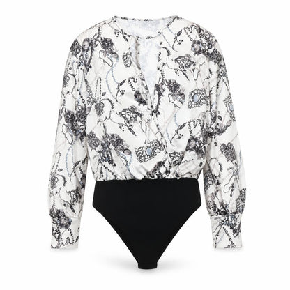 I SAW IT FIRST Women's Multicoloured Floral Bodysuit Size 10